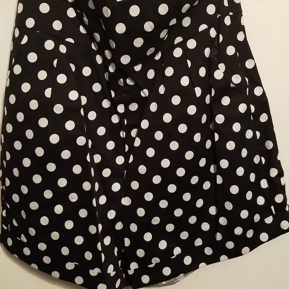 BCBGMAXAZRIA Polka Dots Poplin Romper Shorts Jumpsuit One Shoulder - Picture 5 of 11